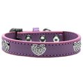 Mirage Pet Products Crystal Heart Dog CollarLavender Size 10 87-06 LV10